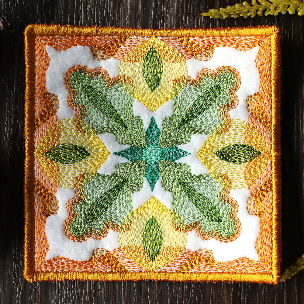 Vibrant Color Theory Square Coaster (In-the-Hoop)