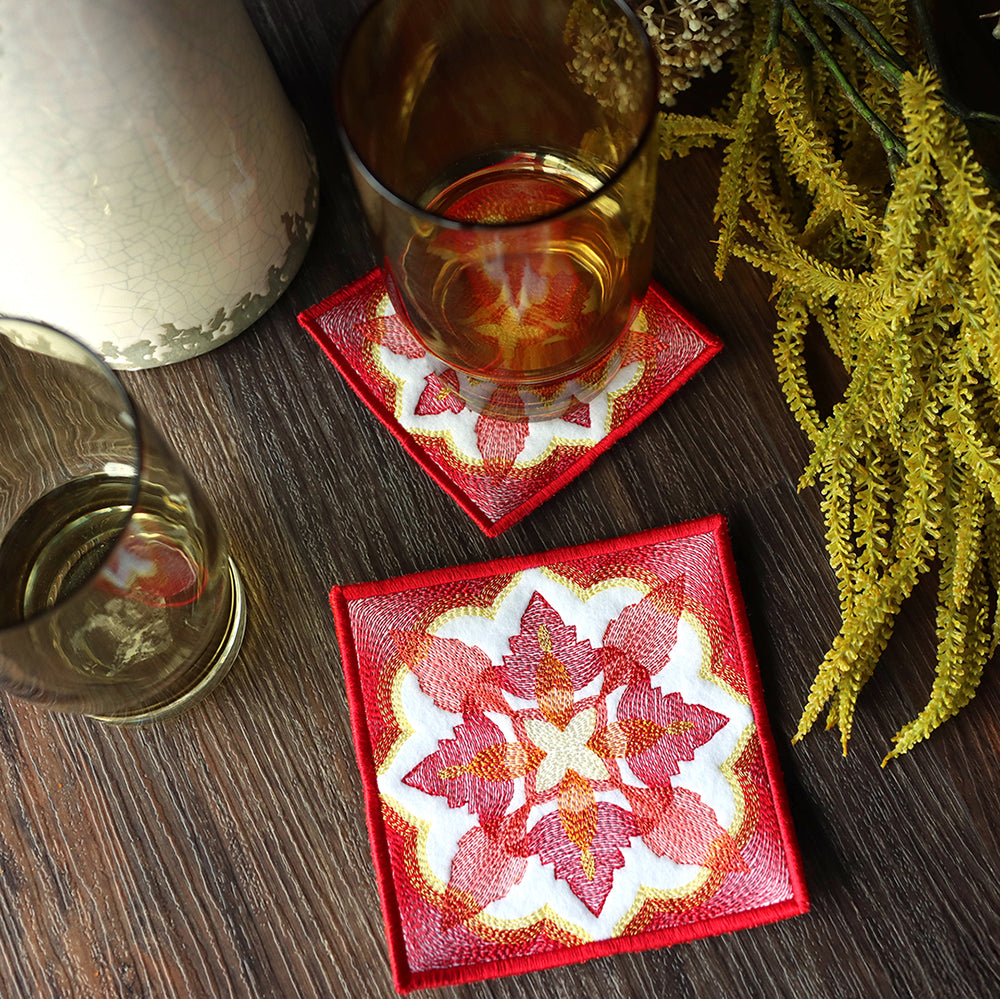 Rustic Color Theory Square Coaster (In-the-Hoop)