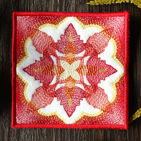Rustic Color Theory Square Coaster (In-the-Hoop)