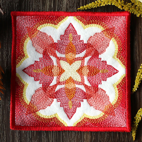 Rustic Color Theory Square Coaster (In-the-Hoop)
