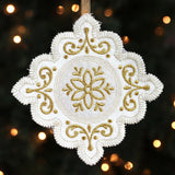 Heirloom Applique Christmas Diamond Ornament (In-the-Hoop)