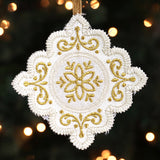 Heirloom Applique Christmas Diamond Ornament (In-the-Hoop)