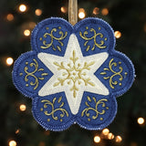 Heirloom Applique Christmas Flower Ornament (In-the-Hoop)