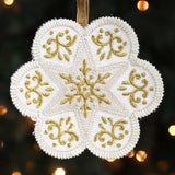 Heirloom Applique Christmas Flower Ornament (In-the-Hoop)
