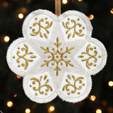Heirloom Applique Christmas Flower Ornament (In-the-Hoop)