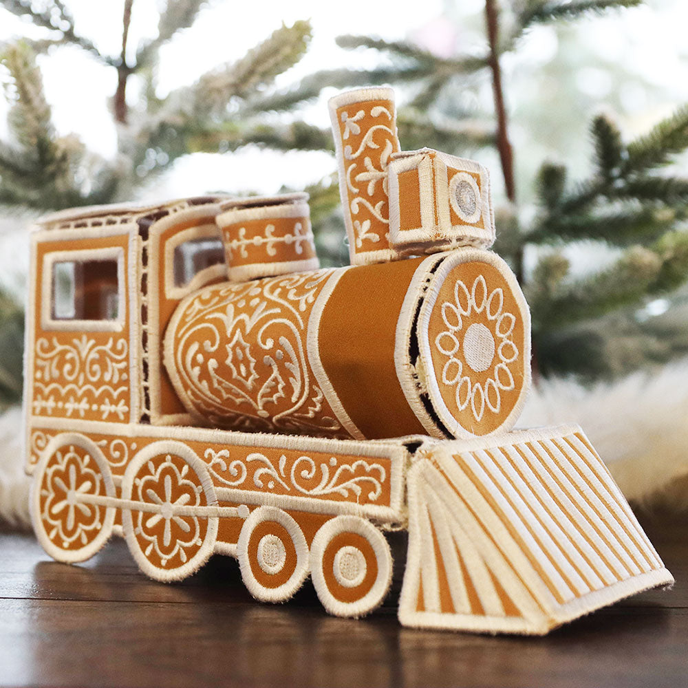 3D Christmas Gingerbread Train Engine (In-the-Hoop)