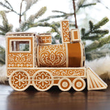 3D Christmas Gingerbread Train Engine (In-the-Hoop)