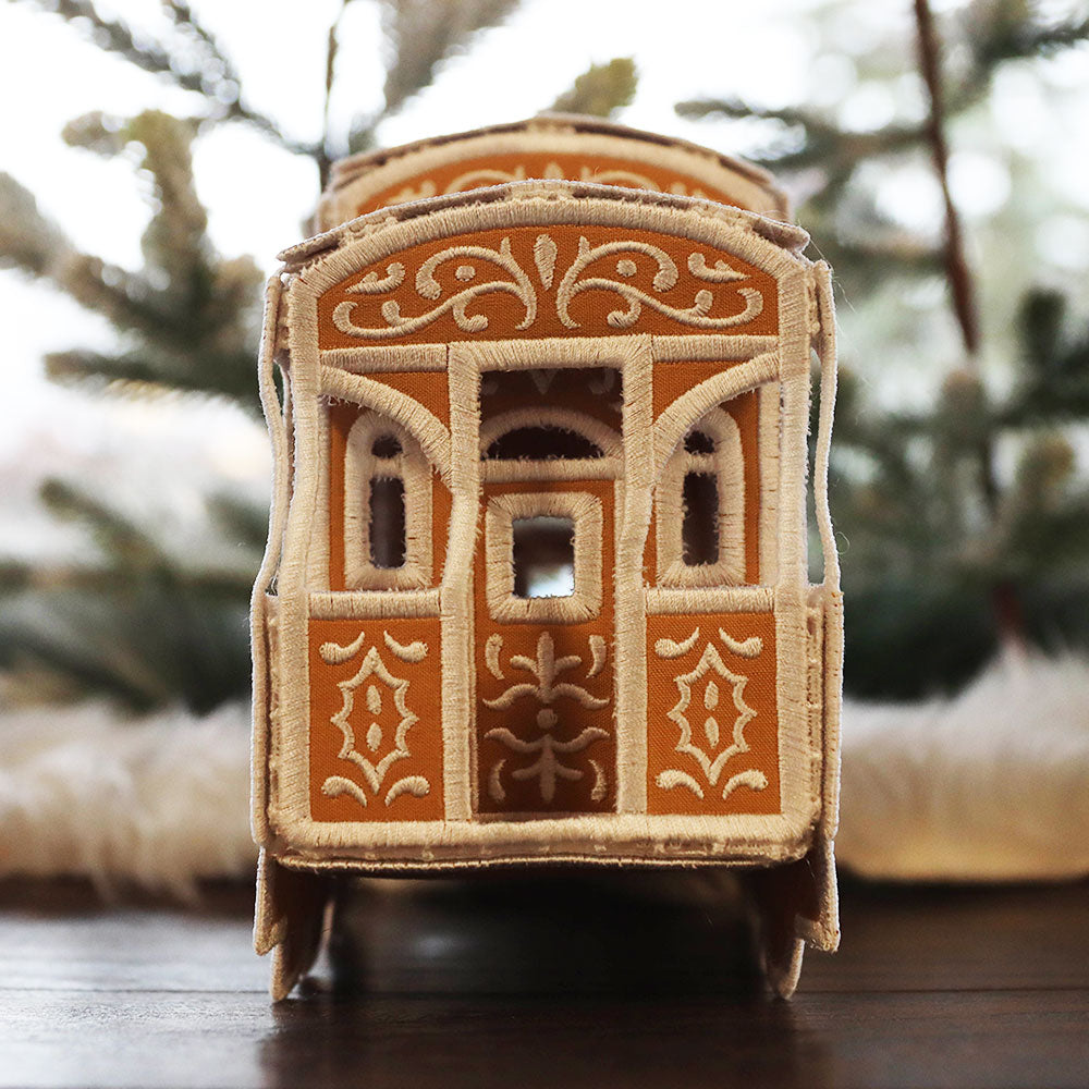3D Christmas Gingerbread Train Caboose (In-the-Hoop)