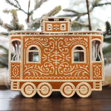 3D Christmas Gingerbread Train Caboose (In-the-Hoop)