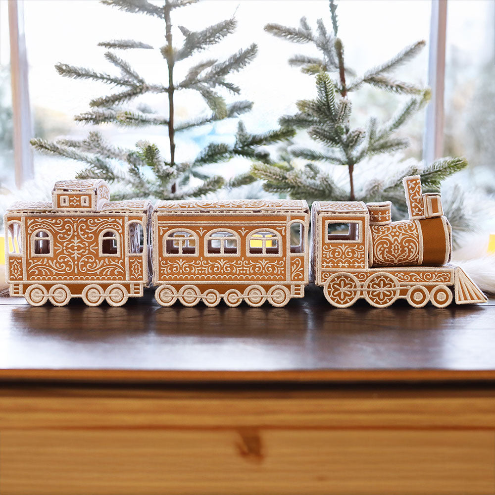 3D Christmas Gingerbread Train Car (In-the-Hoop)