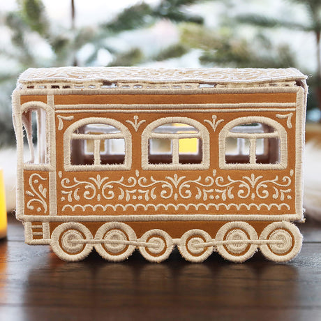 3D Christmas Gingerbread Train Car (In-the-Hoop)
