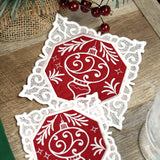 Lace Edge Christmas Coaster - Ornament (In-the-Hoop)