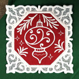 Lace Edge Christmas Coaster - Ornament (In-the-Hoop)