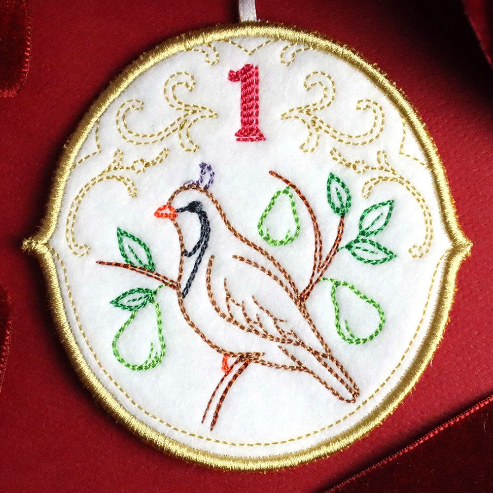 Regal 12 Days of Christmas - Partridge in a Pear Tree Ornament (In-the-Hoop)