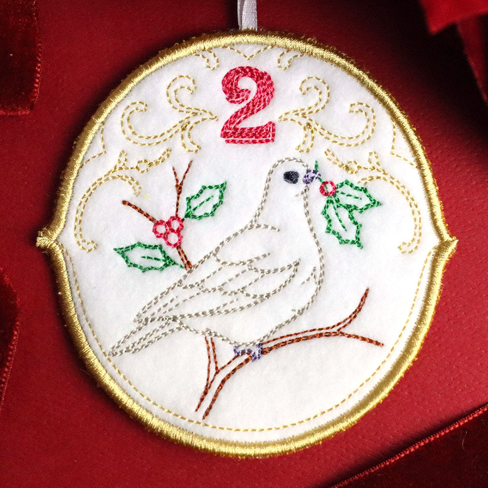 Regal 12 Days of Christmas - Two Turtle Doves Ornament (In-the-Hoop)