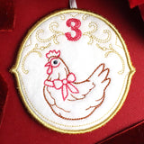 Regal 12 Days of Christmas - Three French Hens Ornament (In-the-Hoop)