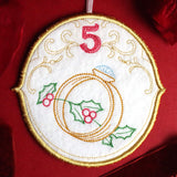 Regal 12 Days of Christmas - Five Golden Rings Ornament (In-the-Hoop)