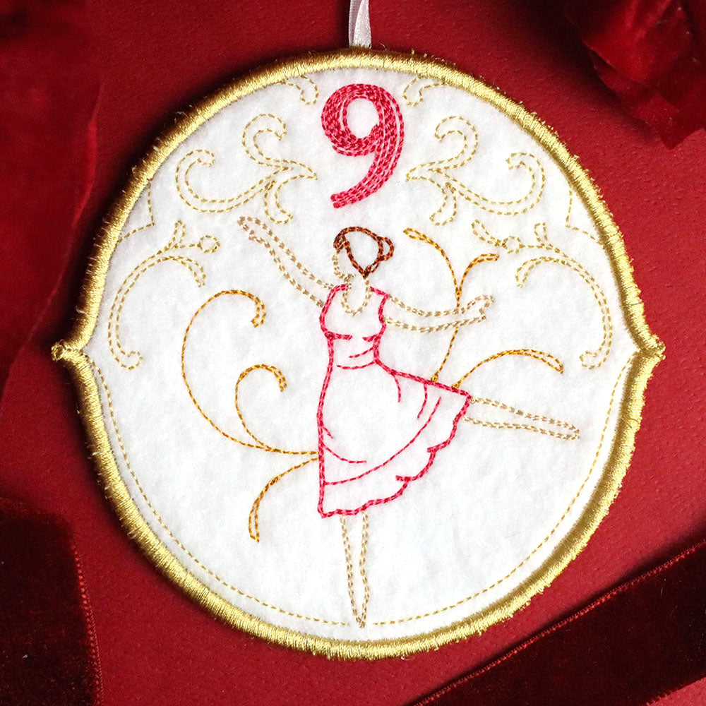 Regal 12 Days of Christmas - Nine Ladies Dancing Ornament (In-the-Hoop)