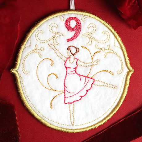 Regal 12 Days of Christmas - Nine Ladies Dancing Ornament (In-the-Hoop)