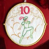 Regal 12 Days of Christmas - Ten Lords-A-Leaping Ornament (In-the-Hoop)