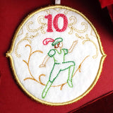Regal 12 Days of Christmas - Ten Lords-A-Leaping Ornament (In-the-Hoop)