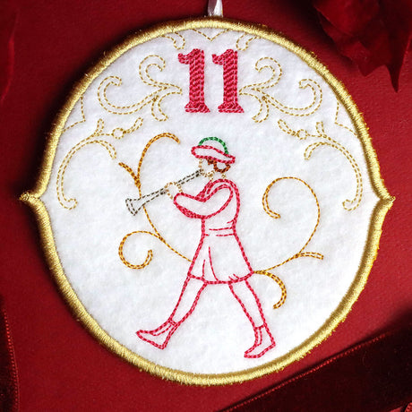 Regal 12 Days of Christmas - Eleven Pipers Piping Ornament (In-the-Hoop)
