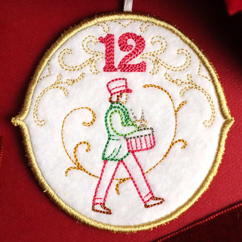 Regal 12 Days of Christmas - Twelve Drummers Drumming Ornament (In-the-Hoop)