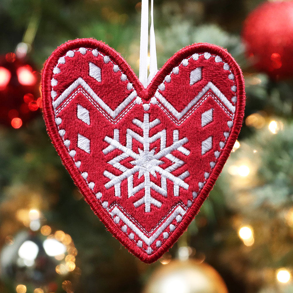Primitive Nordic Heart Ornament (In-the-Hoop)