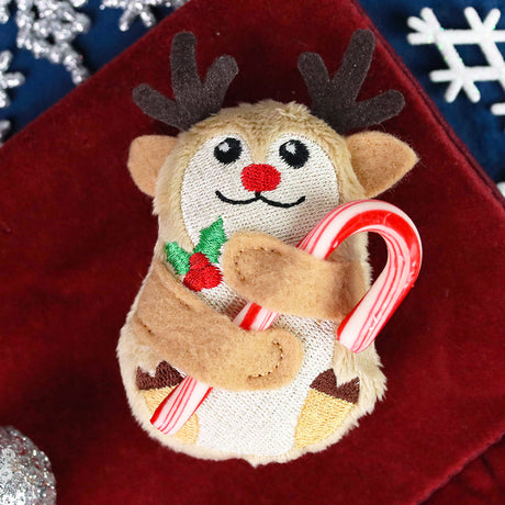 Reindeer Candy Cane Holder Stuffie (In-the-Hoop)