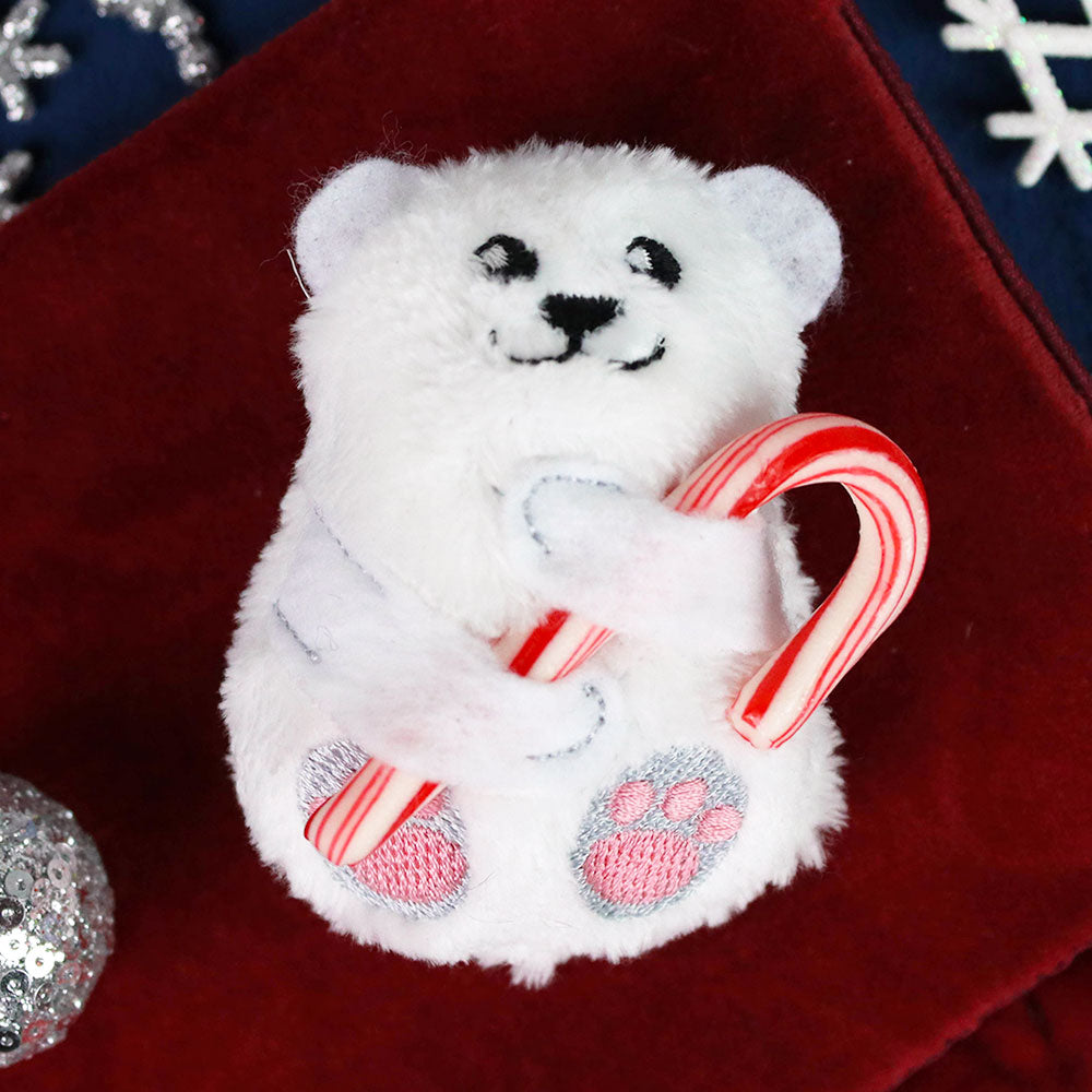 Polar Bear Candy Cane Holder Stuffie (In-the-Hoop)