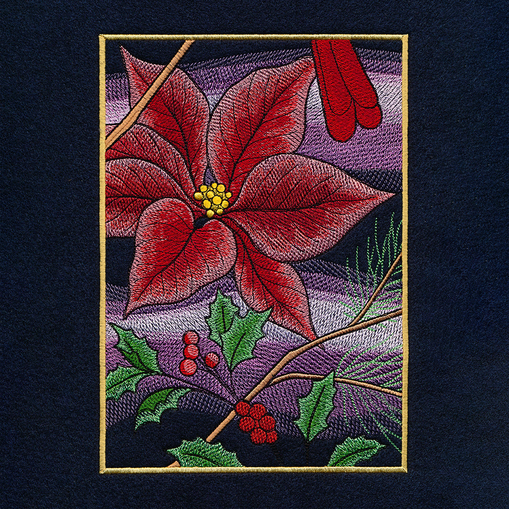 Christmas Night Cardinals Panel Scene