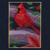 Christmas Night Cardinals Panel Scene
