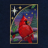 Christmas Night Cardinals Panel Scene
