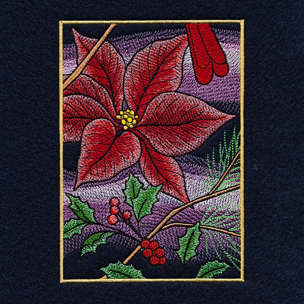 Christmas Night Cardinals Panel Scene