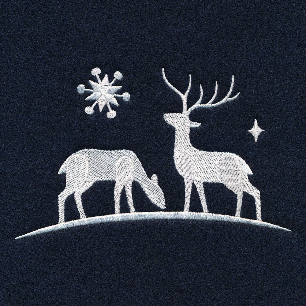 Winter Forest Deer Border Set