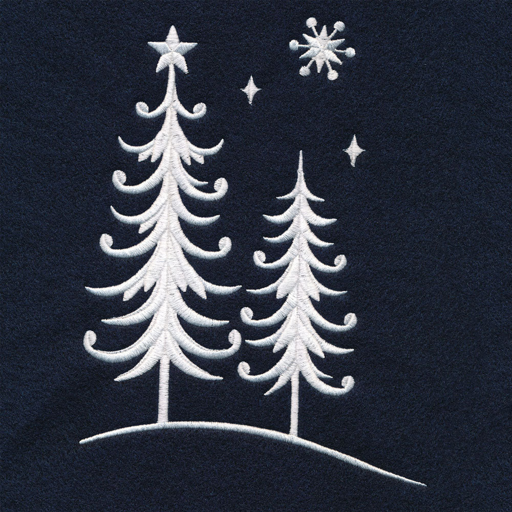 Winter Forest Deer Border Set