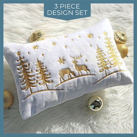 Winter Forest Deer Border Set