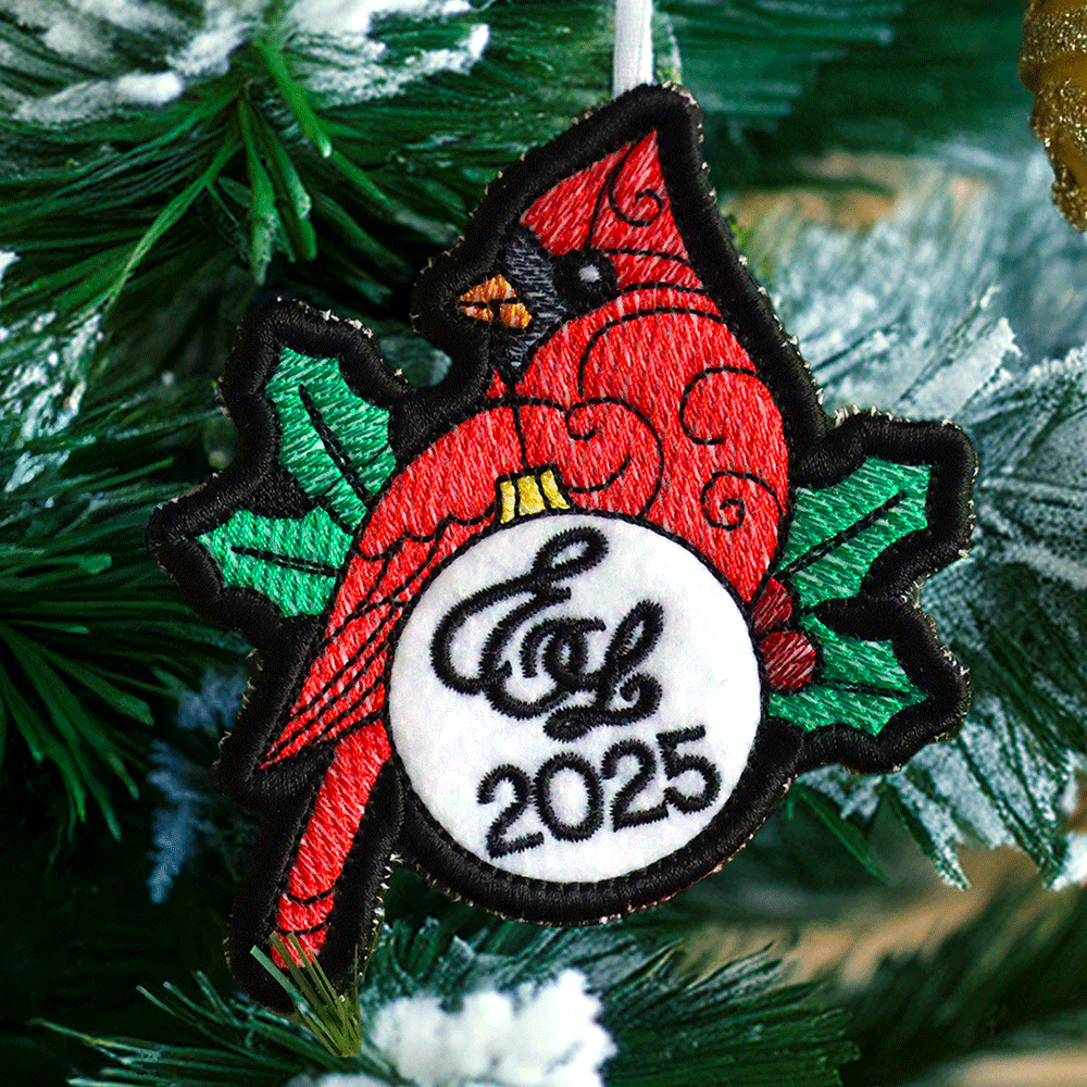 Embroidery Library Collectible Ornament - 2025 Cardinal (In-the-Hoop)