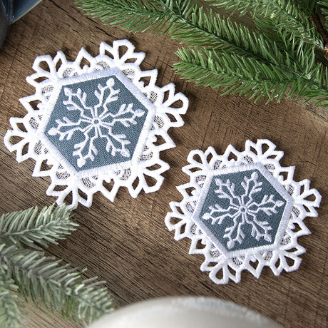 Lace Edge Snowflake Coaster 1 (In-the-Hoop)
