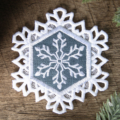 Lace Edge Snowflake Coaster 1 (In-the-Hoop)
