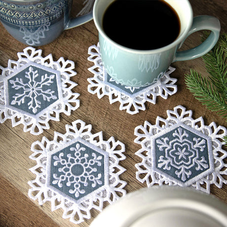 Lace Edge Snowflake Coaster 2 (In-the-Hoop)