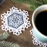 Lace Edge Snowflake Coaster 3 (In-the-Hoop)