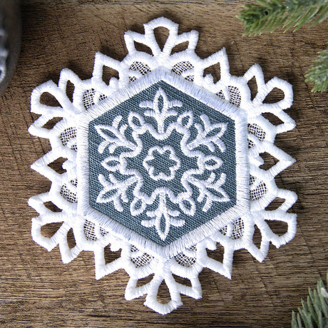 Lace Edge Snowflake Coaster 3 (In-the-Hoop)