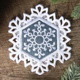 Lace Edge Snowflake Coaster 4 (In-the-Hoop)
