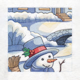 Snowy Winter Cottage Scene