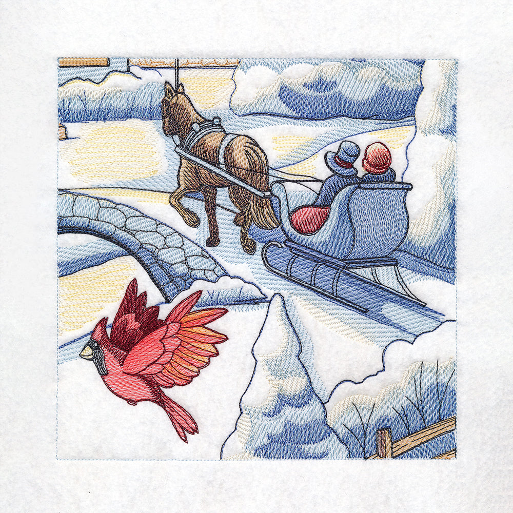 Snowy Winter Cottage Scene