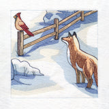 Snowy Winter Cottage Scene