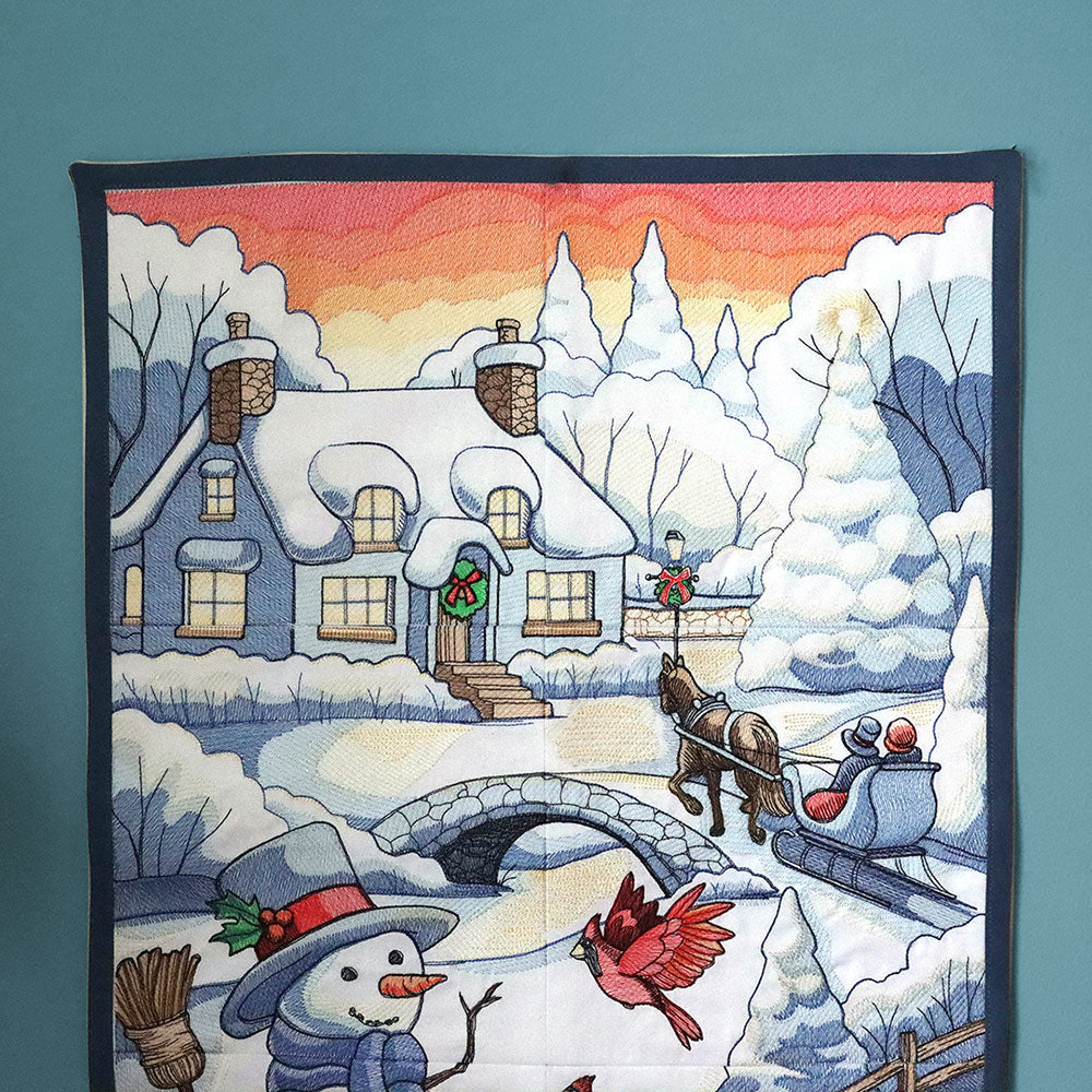 Snowy Winter Cottage Scene