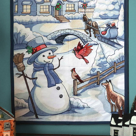 Snowy Winter Cottage Scene