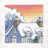 Snowy Winter Cottage Scene